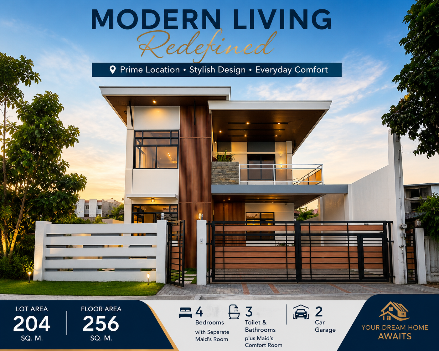 FOR SALE | Brand New 4BR Modern Home with 2-Car Garage | Steps from Davao Airport